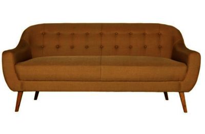 Hygena Lexie Retro Large Fabric Sofa - Lemon